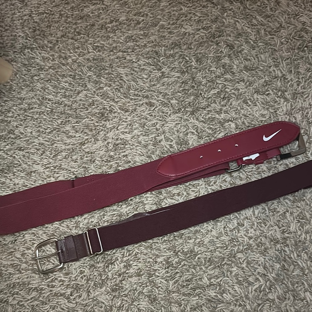Nike Maroon Belt (softball) child’s size and adult.